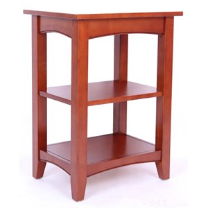 alaterre furniture shaker cottage 2-shelf end table in cherry