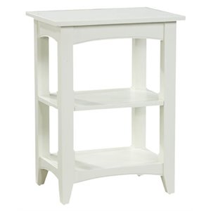alaterre furniture wood shaker cottage 2-shelf end table in ivory