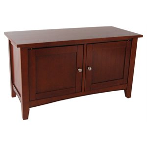 alaterre furniture shaker cottage storage cabinet bench in cherry