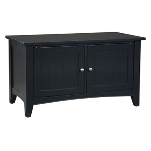 alaterre furniture shaker cottage wood storage cabinet bench in charcoal gray