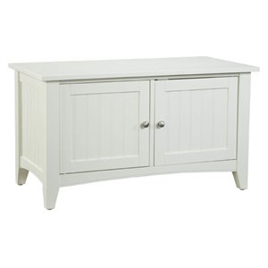 alaterre furniture shaker cottage wood storage cabinet bench in ivory