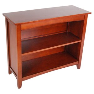 alaterre furniture shaker cottage wood bookcase in cherry