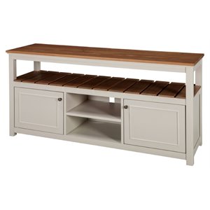 alaterre furniture savannah tv cabinet ivory with natural wood top
