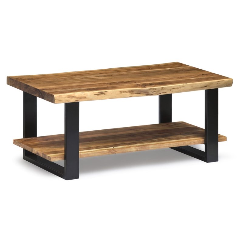 Alaterre Furniture Alpine Live Edge Wood Coffee Table in Natural