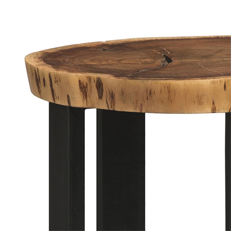 Alaterre Furniture Alpine Natural Live Edge Wood Round End Table