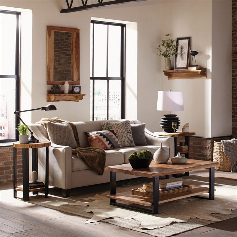 Alaterre Furniture Alpine Natural Live Edge Wood 24