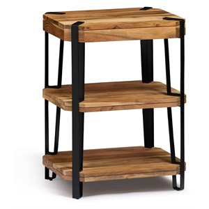 ryegate natural live edge solid wood with metal 2-shelf end table in natural