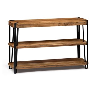 ryegate natural live edge solid wood with metal media console table in natural