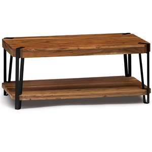 ryegate natural live edge solid wood with metal large coffee table in natural