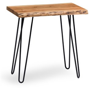 alaterre furniture hairpin natural live edge end table in natural