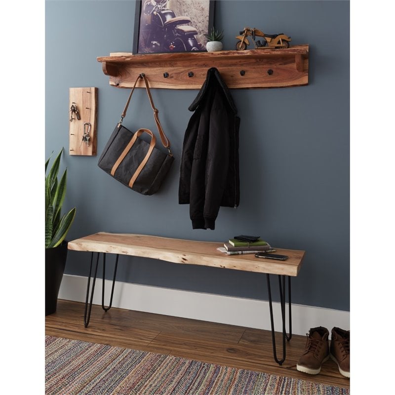 Alaterre Furniture Hairpin Natural Live Edge 48