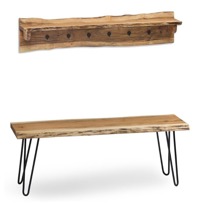 Alaterre Furniture Hairpin Natural Live Edge 48