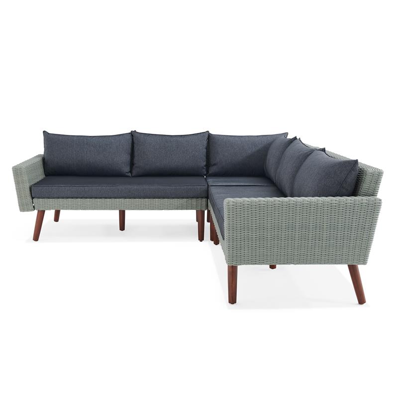 Albany All-Weather Wicker / Rattan Outdoor Gray Sofa with 26