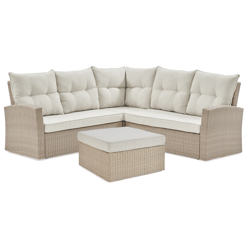 loveseat with large ottoman