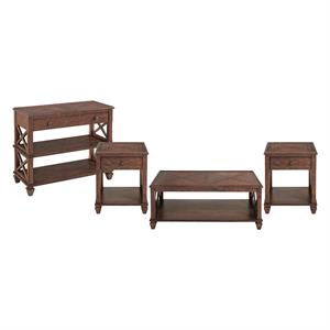 stockbridge 4 piece set with wood coffee table two end tables and console table