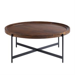 brookline 42 in. round coffee table in medium chestnut