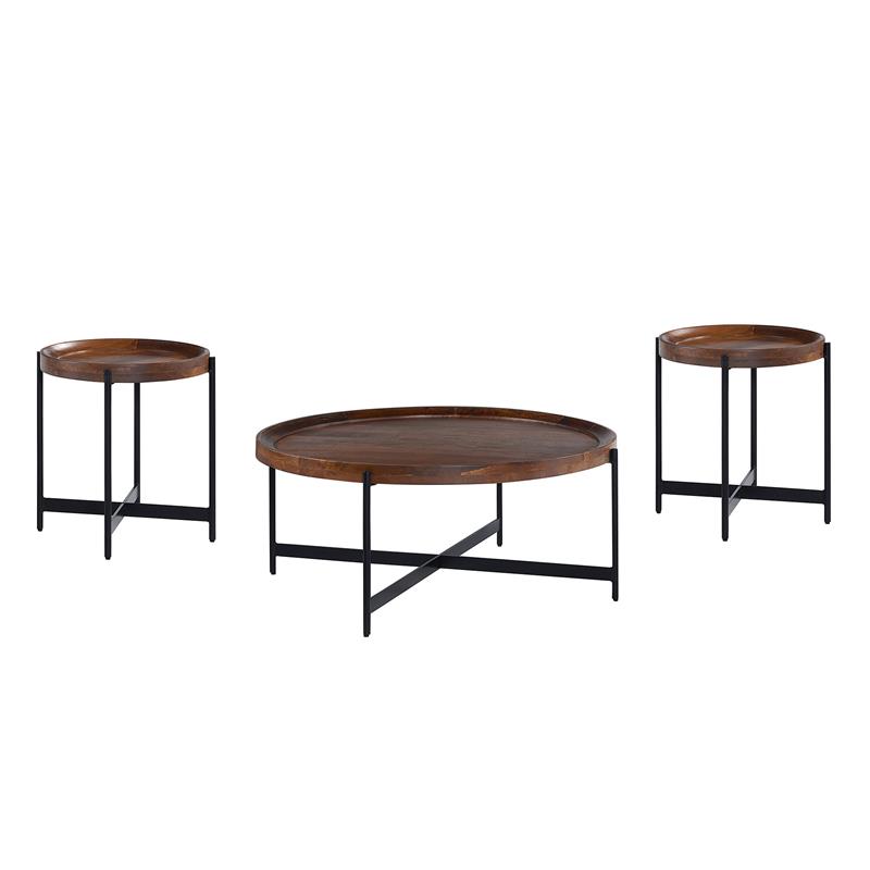Round Coffee Table And Two End Tables, 3 Piece Round Coffee Table Set