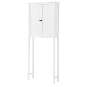 dover over toilet white wood hutch with 2 doors and three shelves