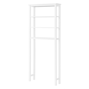 dover over toilet white wood bathroom organizer with open shelving