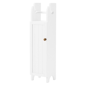 dover white wood deluxe storage cabinet with toilet paper dispenser