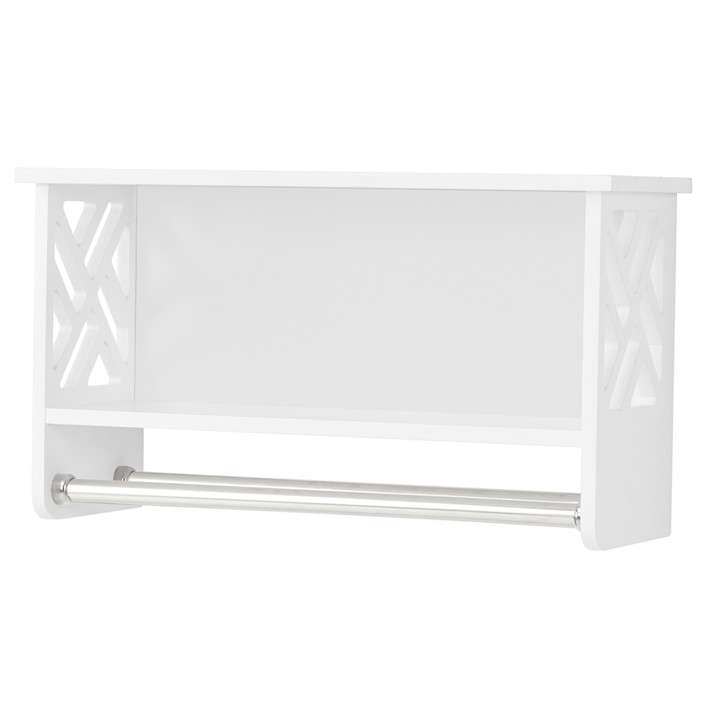 Alaterre Furniture Coventry Wood Coat Hook With Shelf in White