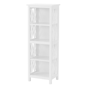 alaterre furniture coventry white wood tall bathroom storage shelving unit