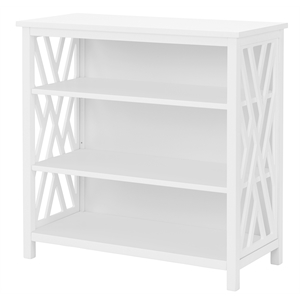 coventry white wood open shelf bathroom storage with three shelves