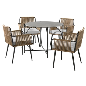 alburgh all-weather wicker/rattan gray and black bistro (four chairs and table)