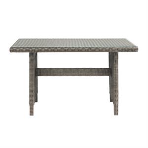 asti all-weather wicker outdoor 30 inch h  dining table with glass top
