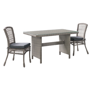 alaterre furniture asti all-weather gray wicker 3-piece outdoor dining set