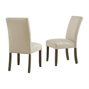 alaterre furniture gwyn parsons upholstered chair - cream (set of 2)