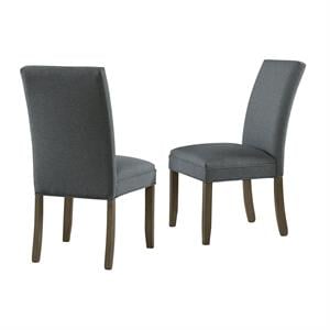 alaterre furniture gwyn parsons upholstered chair - grey (set of 2)