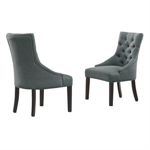 alaterre furniture haeys tufted upholstered dining chairs - grey (set of 2)