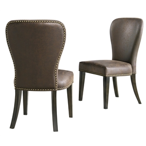 alaterre furniture savoy upholstered dining chairs - espresso (set of 2)