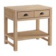 Alaterre Furniture Arden 2-Drawer Light Driftwood Pine Open Shelf Nightstand