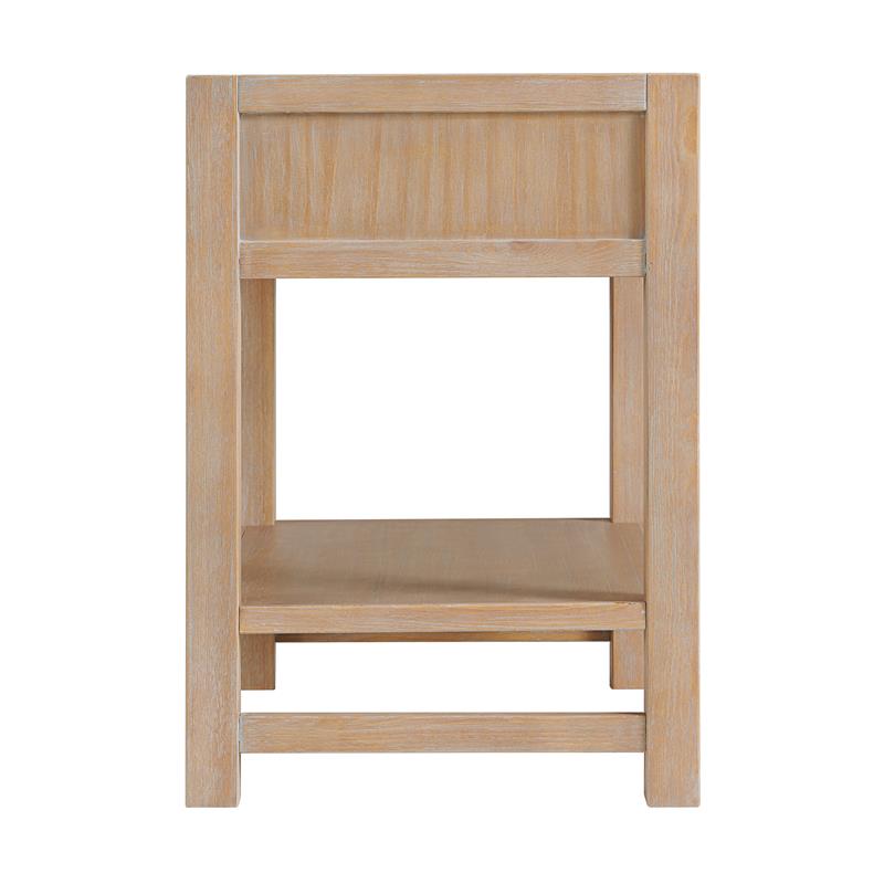 Alaterre Furniture Arden 2-Drawer Light Driftwood Pine Open Shelf Nightstand