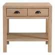 Alaterre Furniture Arden 2-Drawer Light Driftwood Pine Open Shelf Nightstand