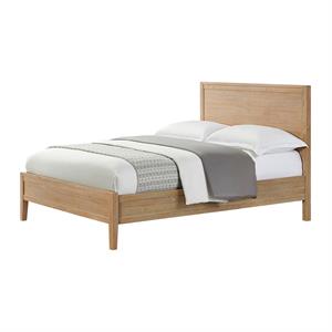 alaterre furniture arden panel pine wood queen bed in light driftwood