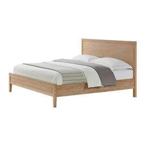 alaterre furniture arden panel pine wood king bed in light driftwood