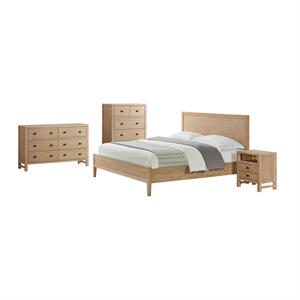 arden 4-piece wood bedroom set with king bed/nightstand/chest/dresser