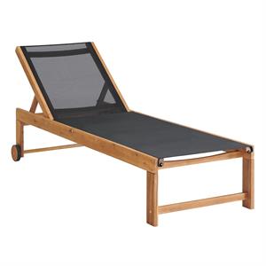sunapee acacia wood outdoor lounge chair with mesh seating