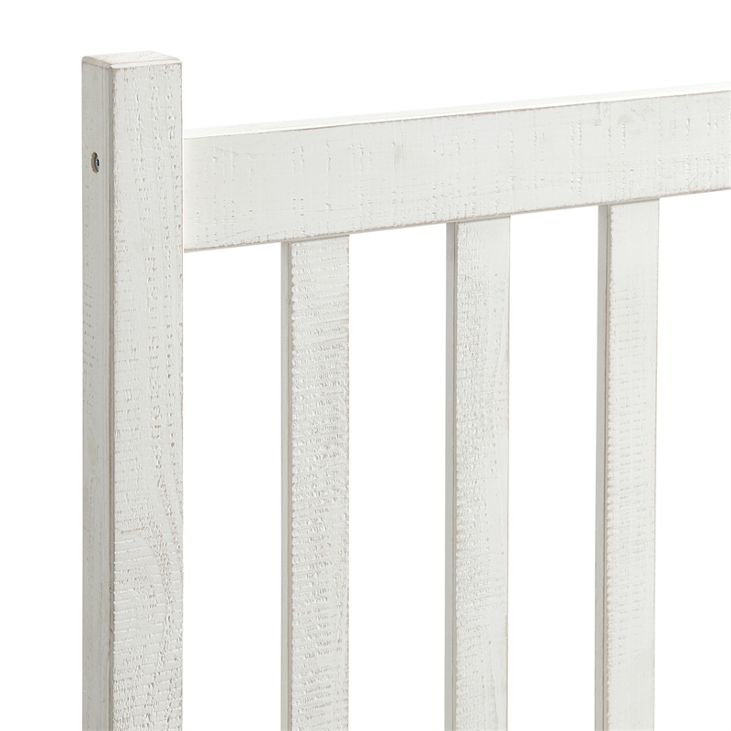Windsor 4-Piece Bedroom Set with Slat Twin Bed 2 Nightstands and Chest - White