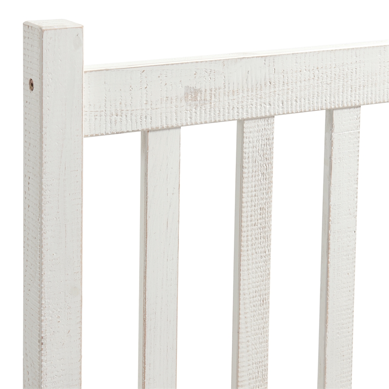 Windsor 4-Piece Bedroom Set with Slat Full Bed 2 Nightstands and Chest - White