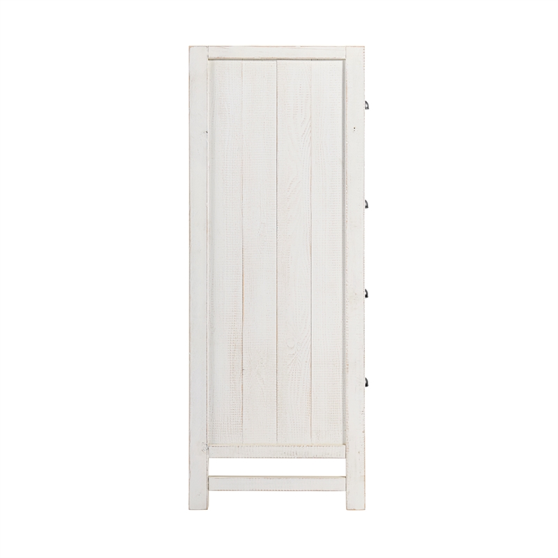 Windsor4-Piece Bedroom Set with Panel Full Bed 2 Nightstands and Chest - White