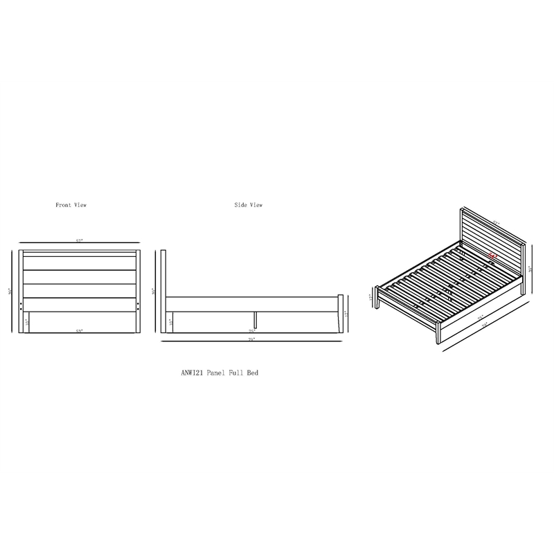Windsor4-Piece Bedroom Set with Panel Full Bed 2 Nightstands and Chest - White