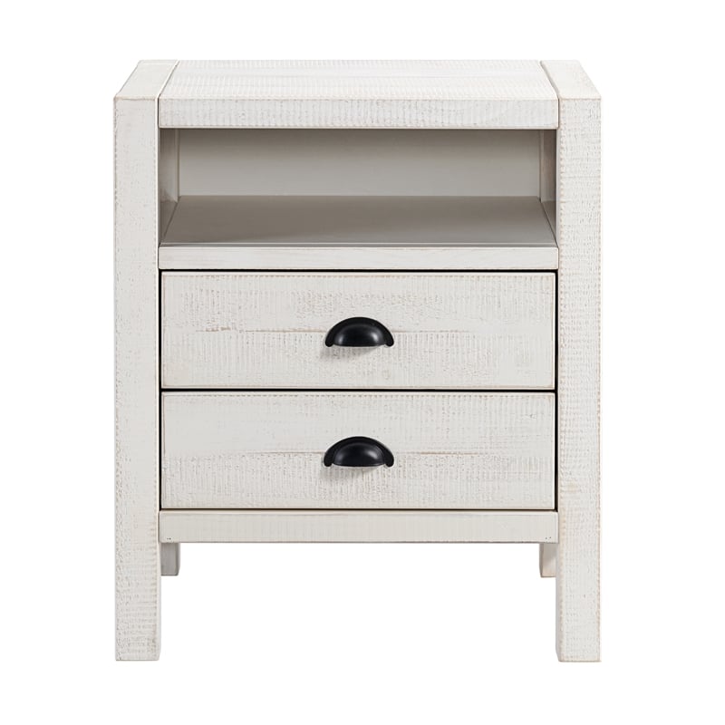 Windsor 4-Piece White Wood Panel Full Bed 2 Nightstands and 6-Drawer Dresser