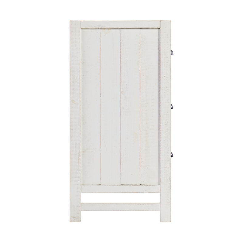 Windsor 4-Piece White Wood Panel Full Bed 2 Nightstands and 6-Drawer Dresser