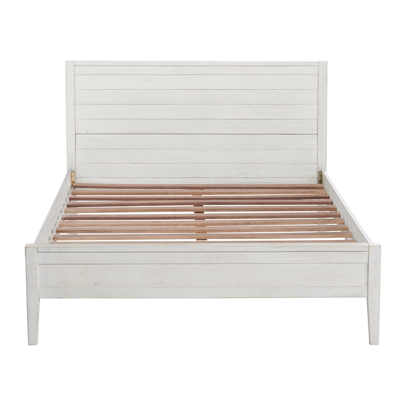 Windsor 4-Piece White Wood Panel Full Bed 2 Nightstands and 6-Drawer Dresser