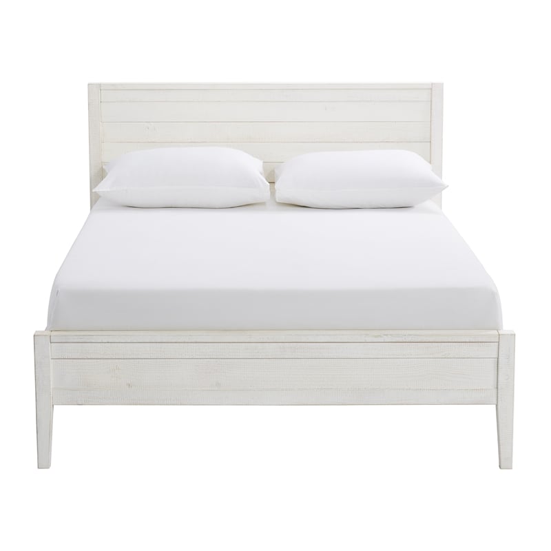 Windsor 4-Piece White Wood Panel Full Bed 2 Nightstands and 6-Drawer Dresser