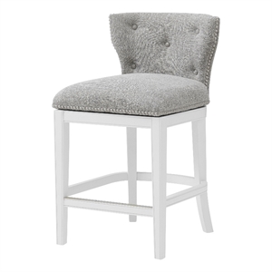 alaterre furniture miranda swivel counter height bar stool - white
